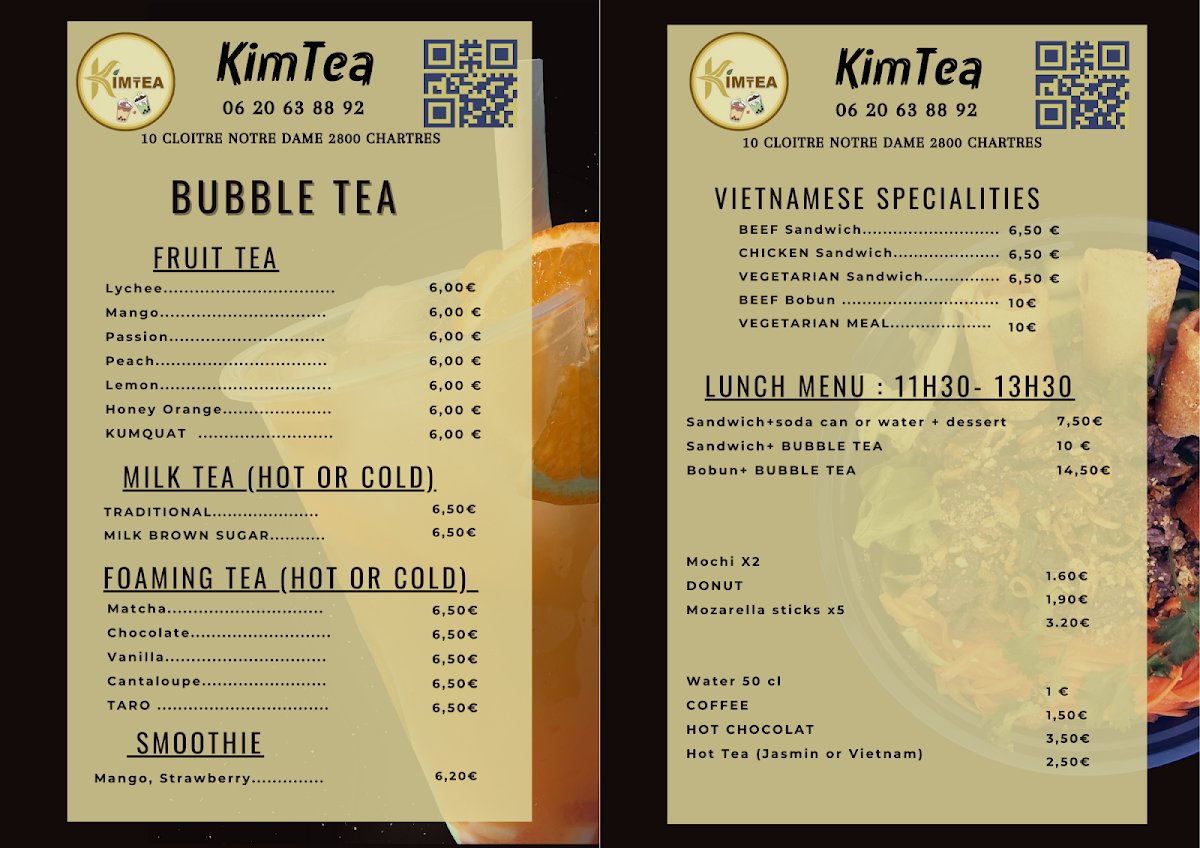 Menu Kim Tea Bubble Tea Shop-2