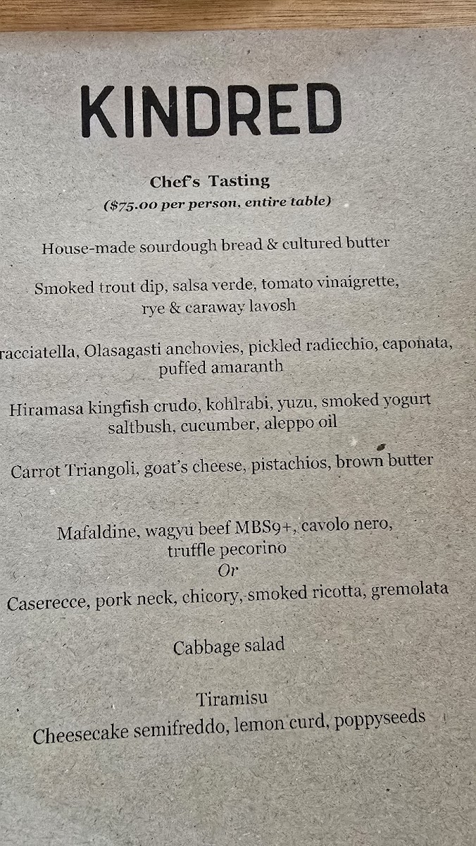 Menu Kindred Restaurant-2