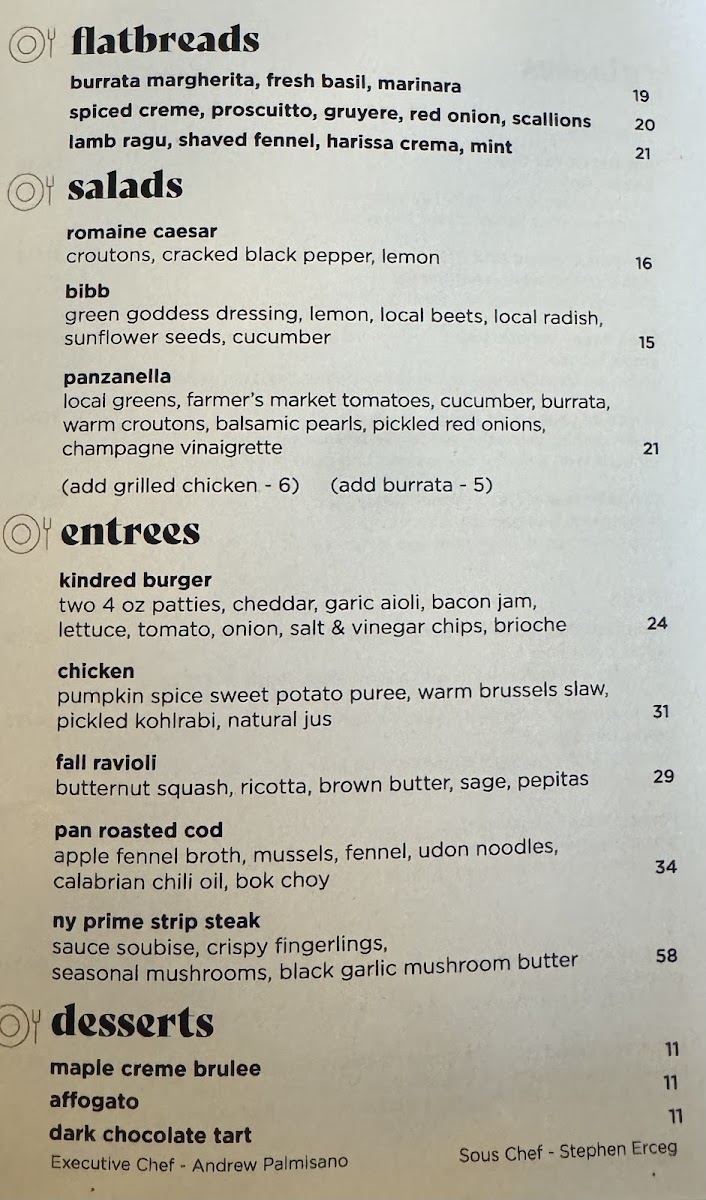 Menu Kindred-2