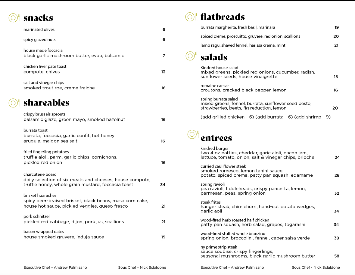 Menu Kindred-3