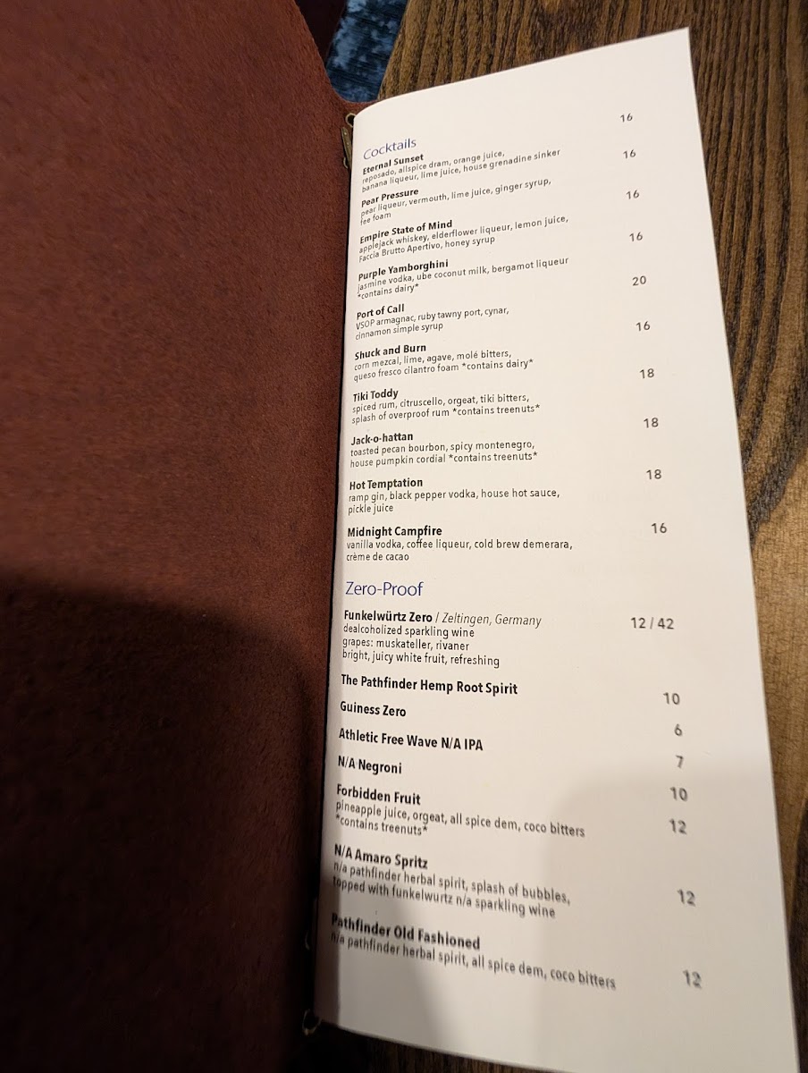 Menu Kindred-7