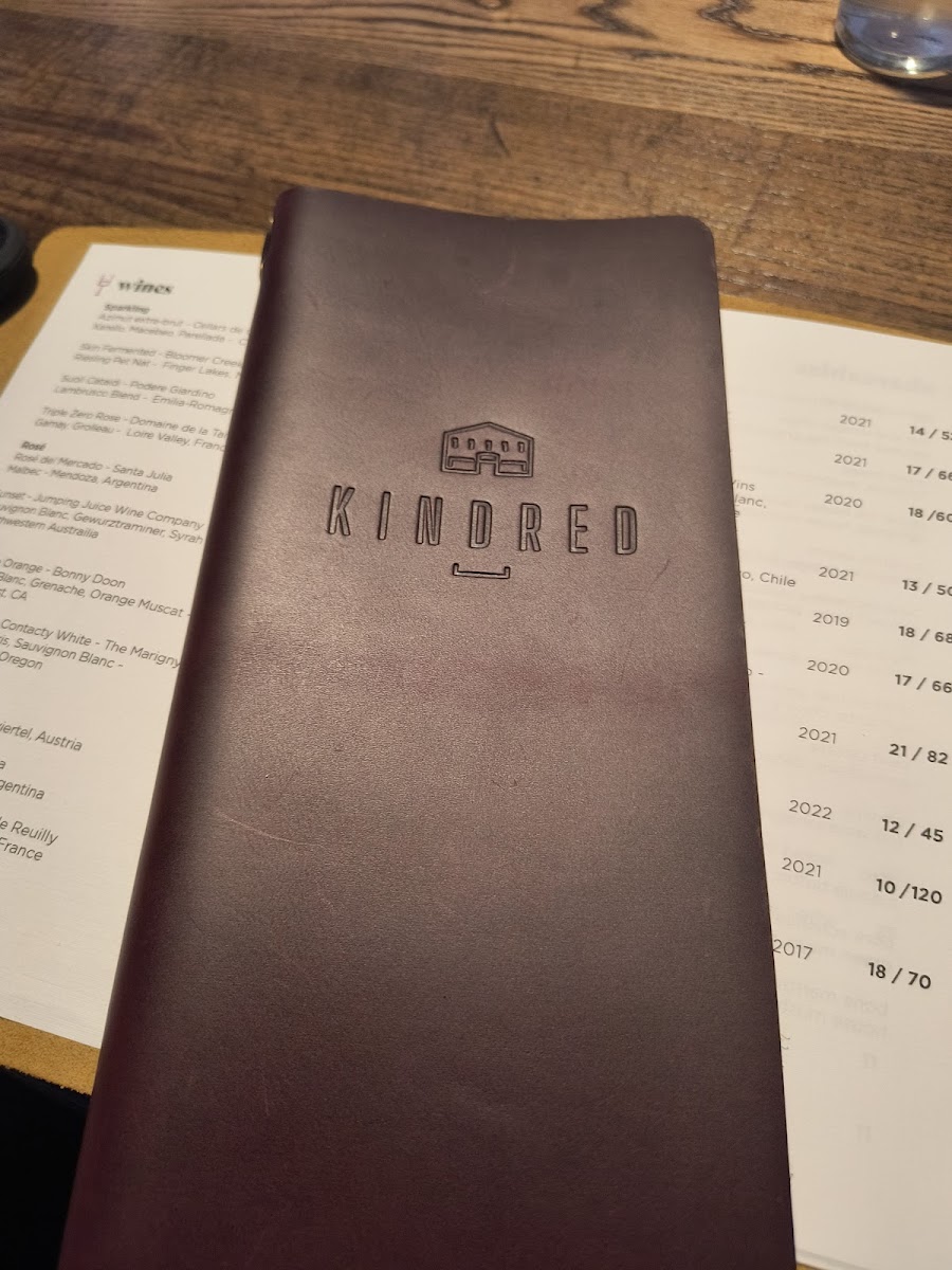 Menu Kindred-8