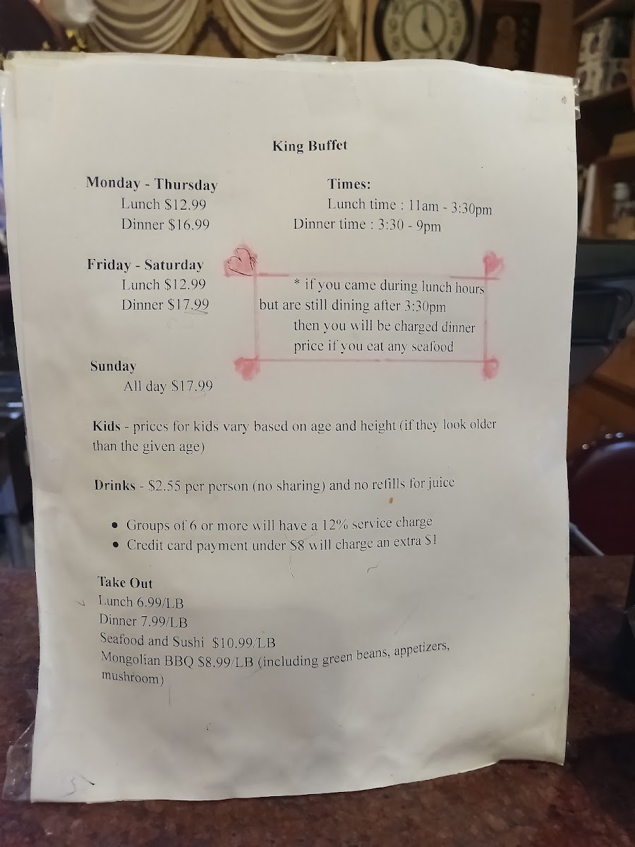 Menu King Buffet-1