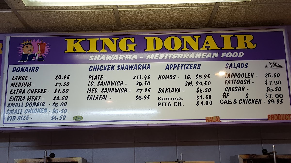 Menu King Donair And Chicken Shawarma-1