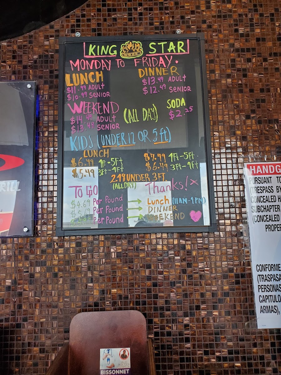Menu King Star-2
