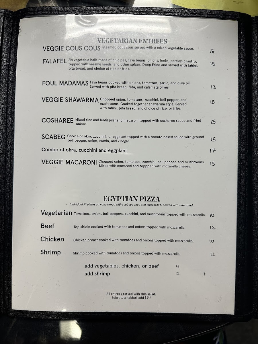 Menu King Tut Restaurant-10