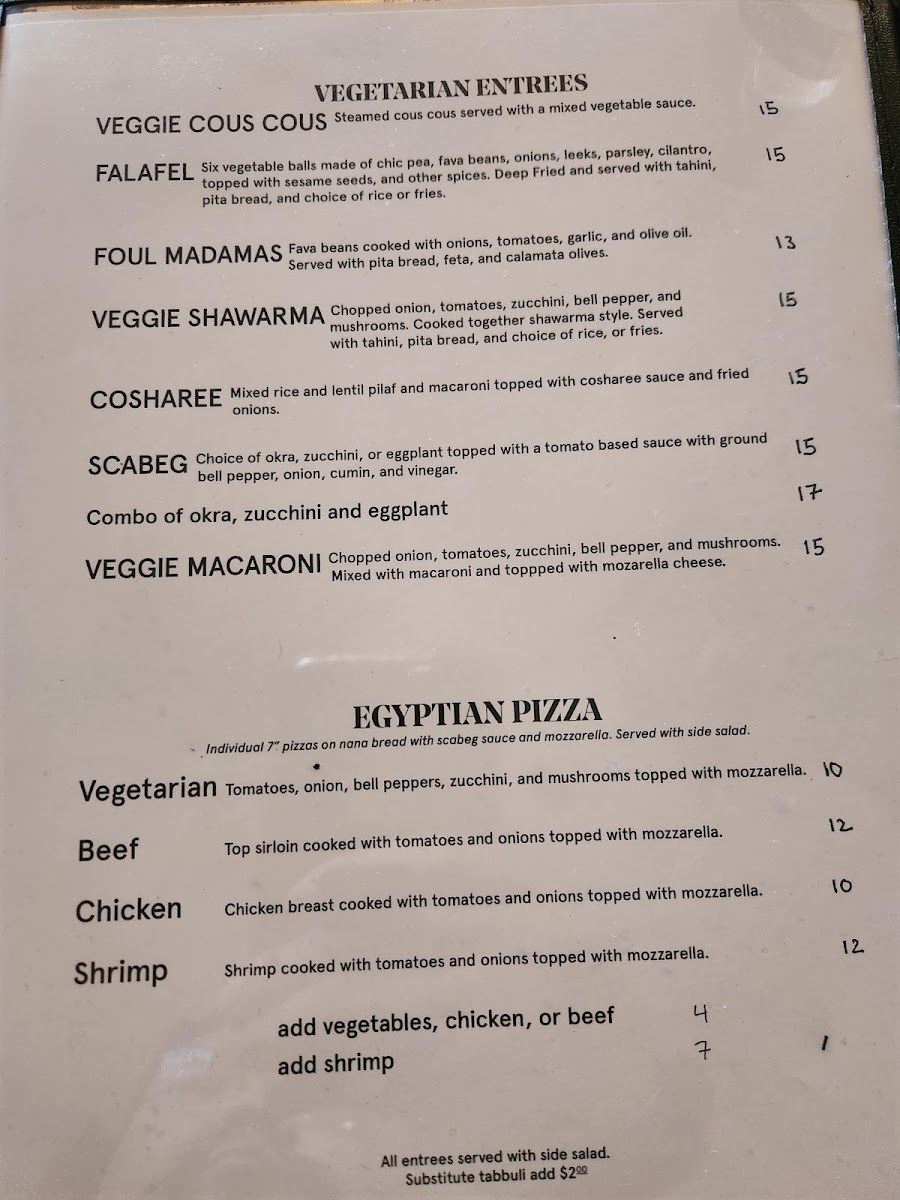 Menu King Tut Restaurant-3