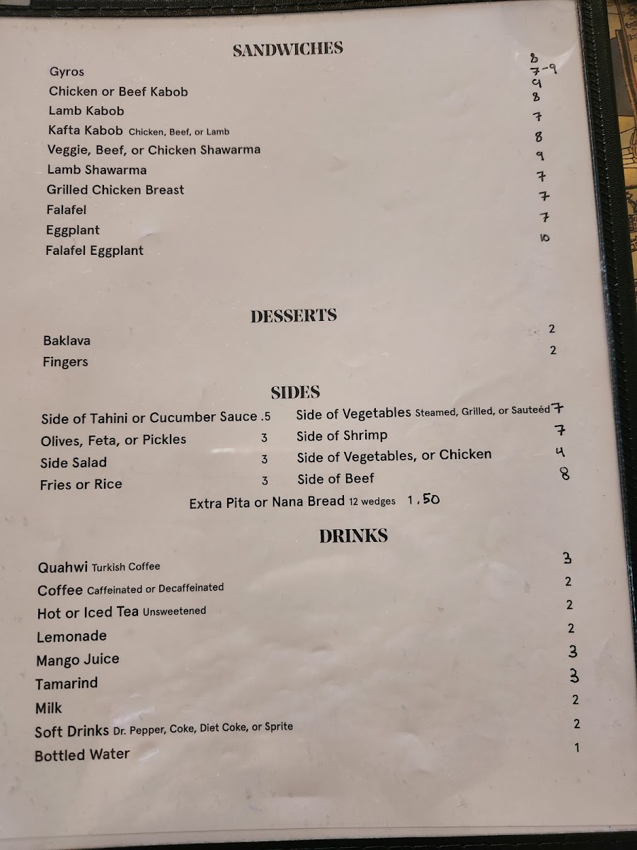 Menu King Tut Restaurant-6