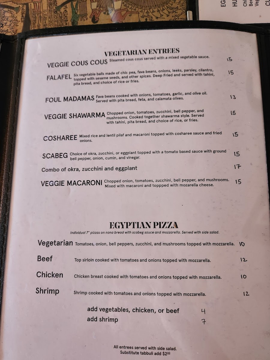 Menu King Tut Restaurant-7