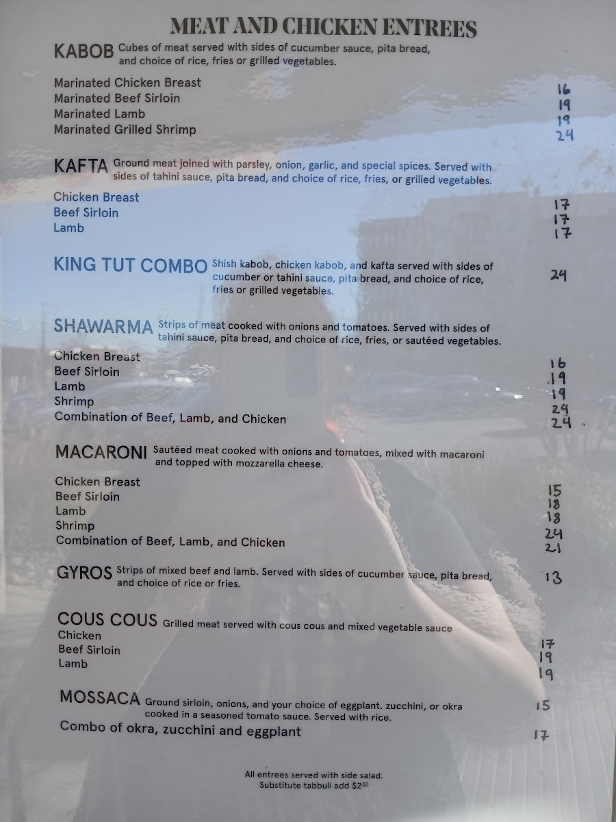 Menu King Tut Restaurant-9