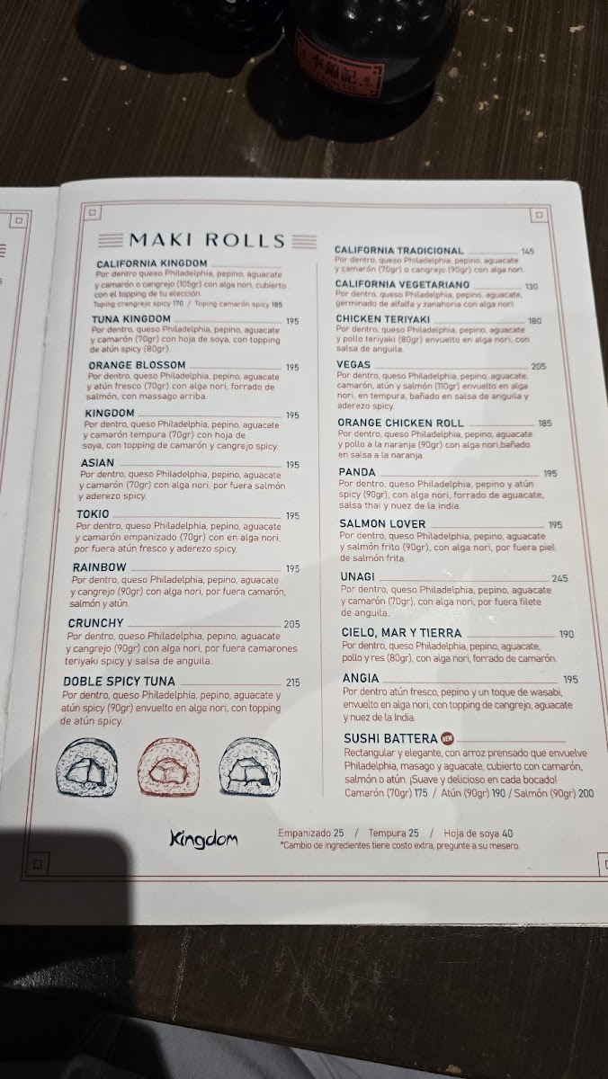 Menu Kingdom Mongolian Grill And Sushi-1