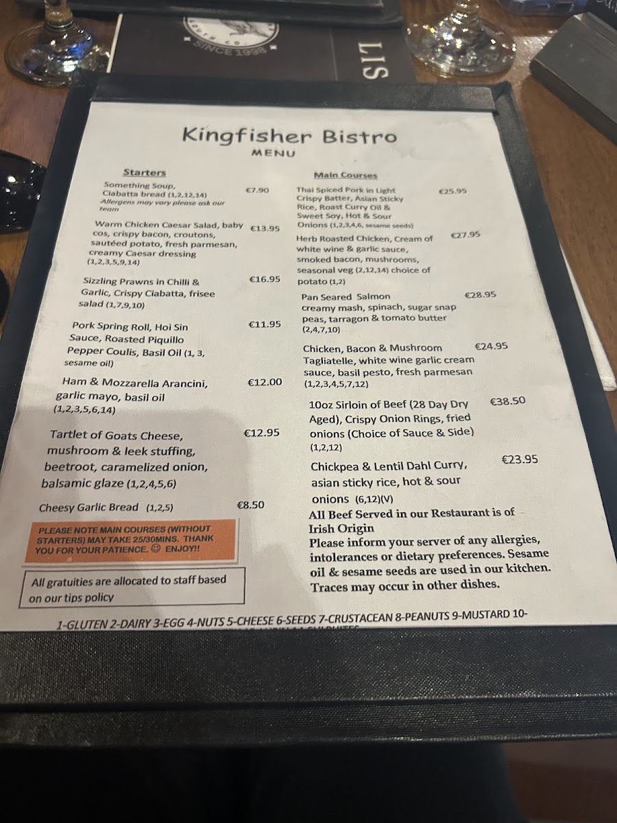 Menu Kingfisher Bistro-1