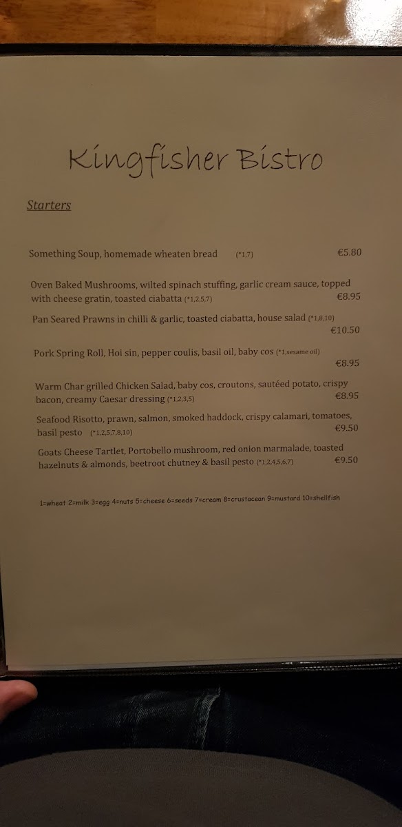 Menu Kingfisher Bistro-5