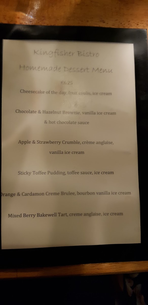 Menu Kingfisher Bistro-7
