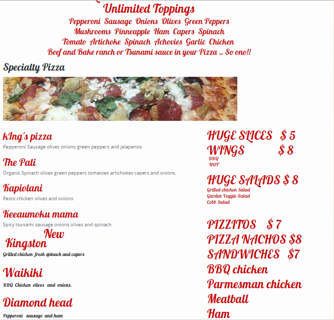 Menu Kings Pizza Cafe-9