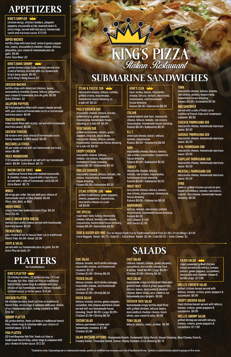 Menu Kings Pizza & Italian Restaurant-1