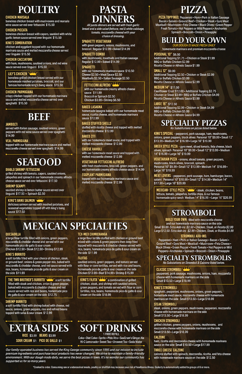 Menu Kings Pizza & Italian Restaurant-2