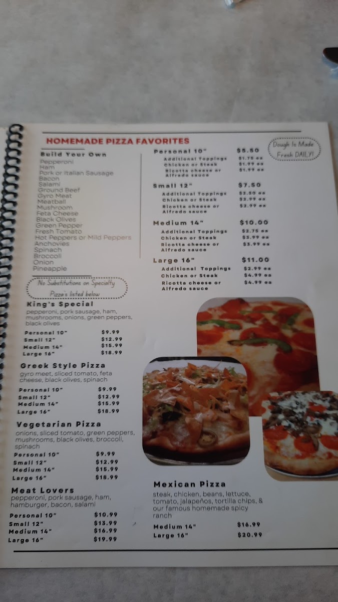 Menu Kings Pizza & Italian Restaurant-5