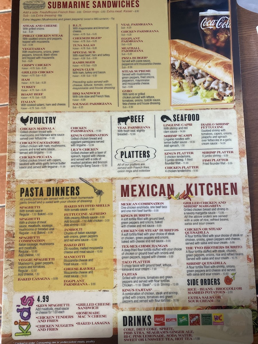 Menu Kings Pizza & Italian Restaurant-9