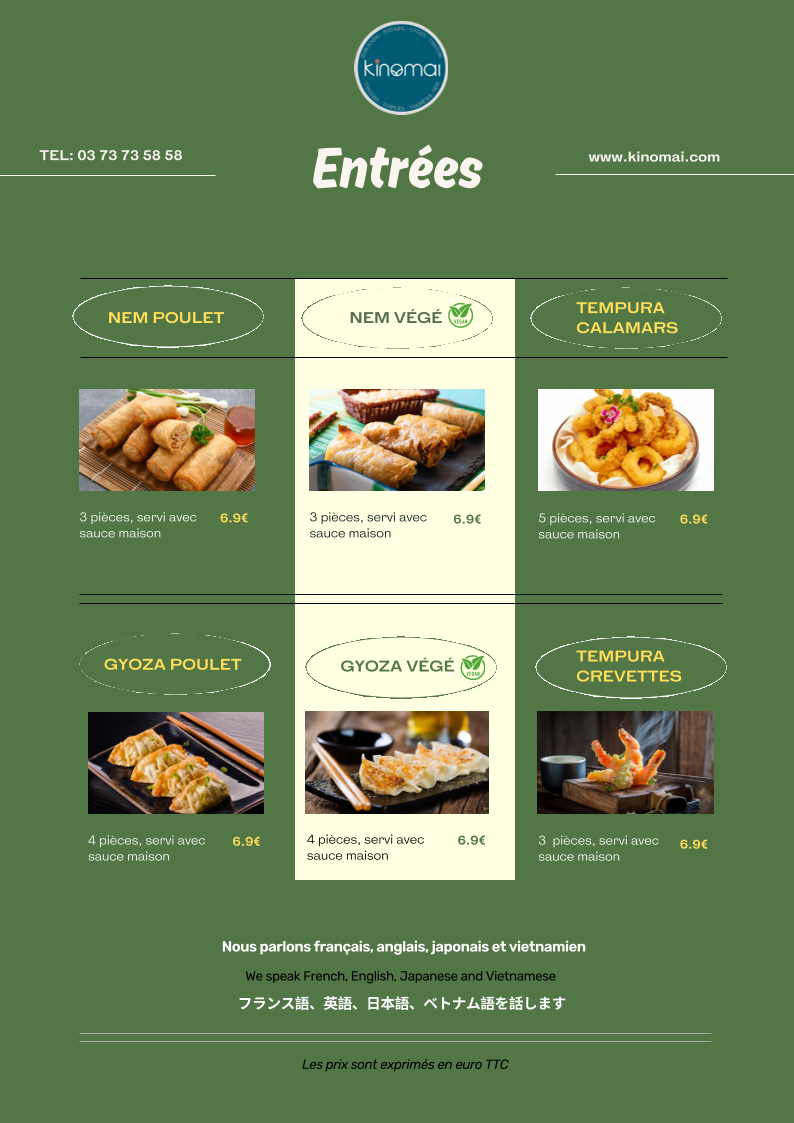 Menu Kinomai – Restaurant Asiatique À Dijon-1