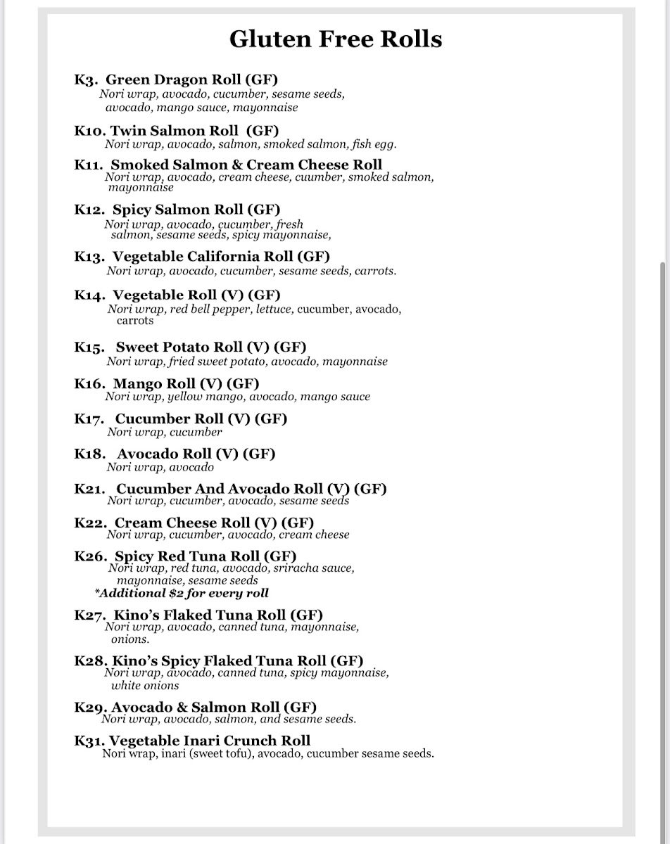 Menu Kino’S Sushi And Asian Cuisines-6