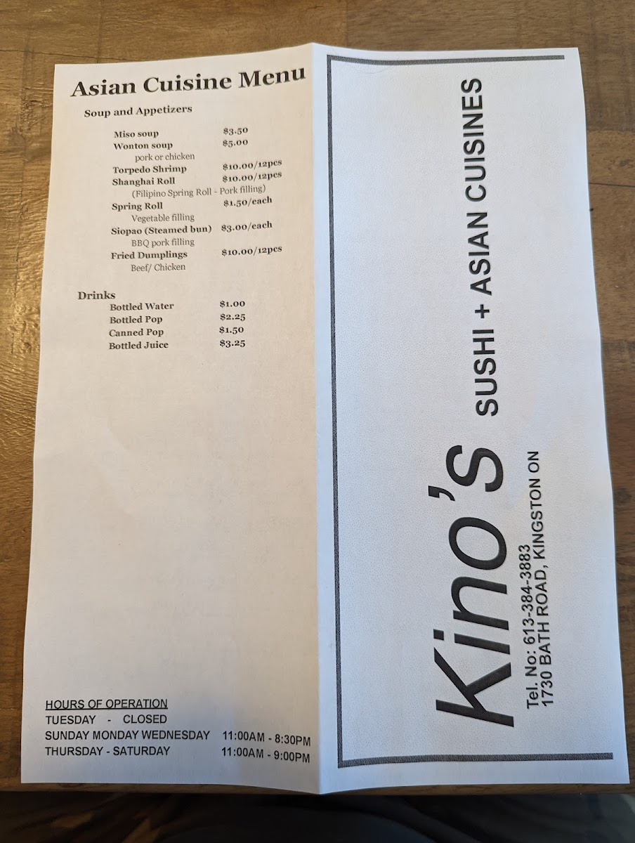 Menu Kino’S Sushi And Asian Cuisines-9