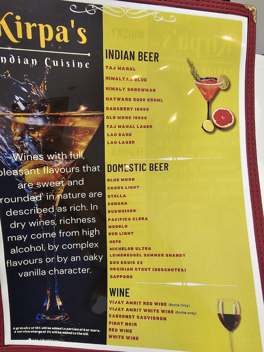 Menu Kirpa's Indian Cuisine-1