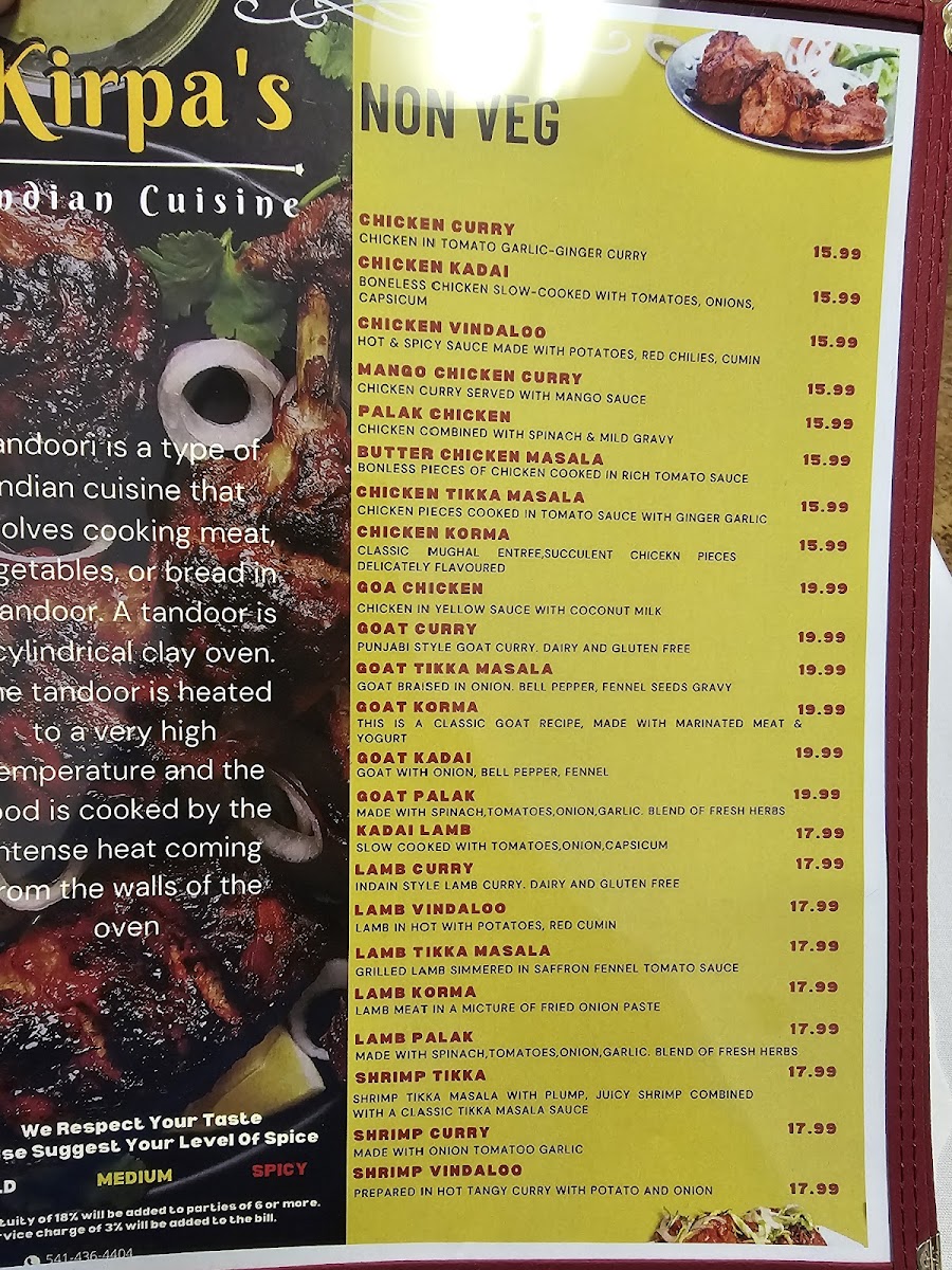 Menu Kirpa's Indian Cuisine-2