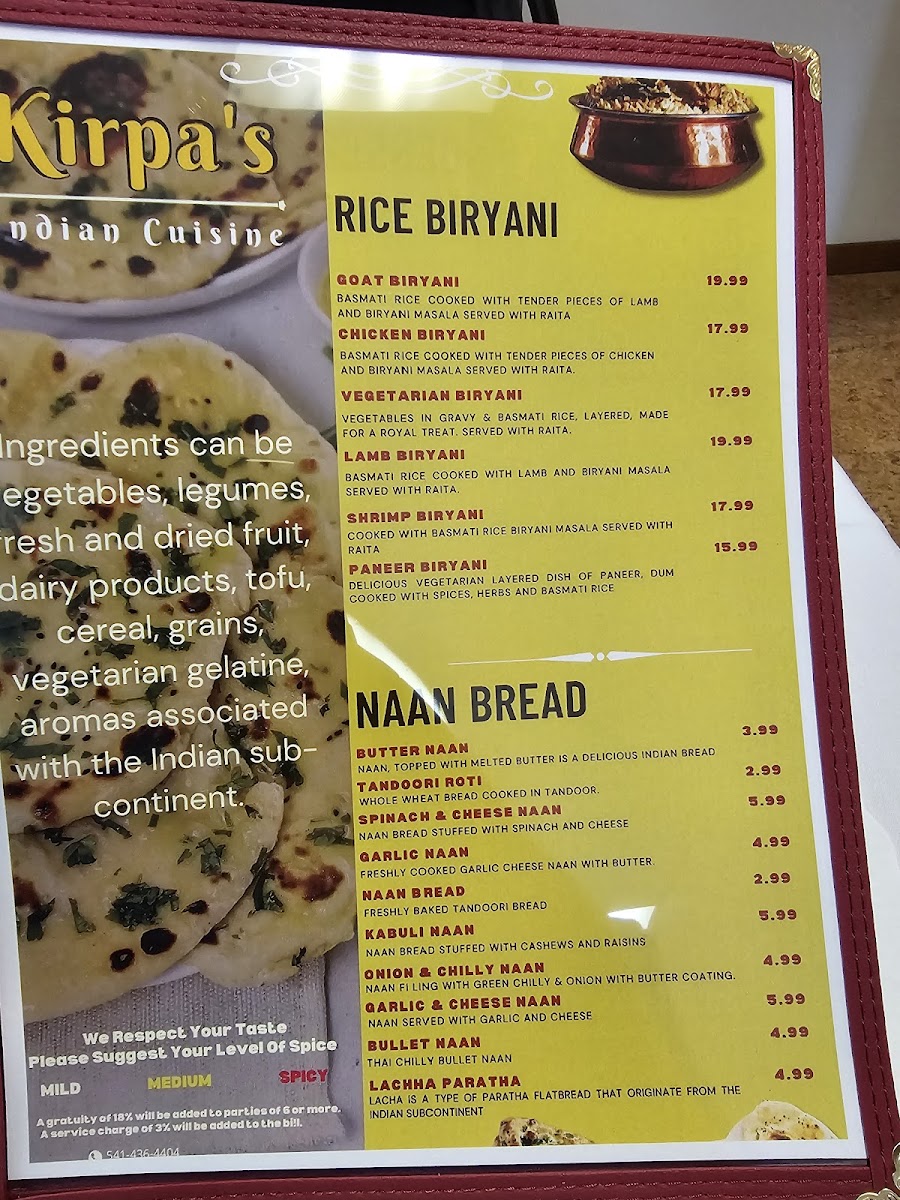Menu Kirpa's Indian Cuisine-3