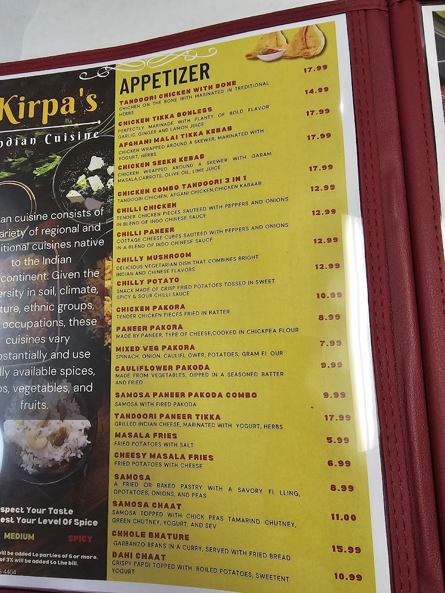 Menu Kirpa's Indian Cuisine-4