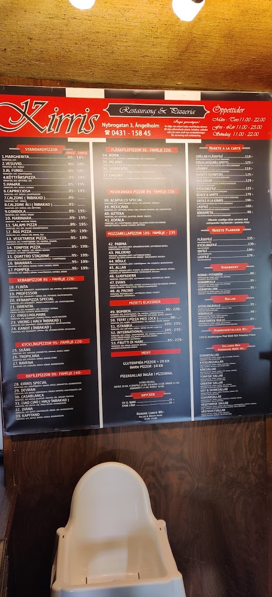 Menu Kirris Restaurang & Pizzeria-1