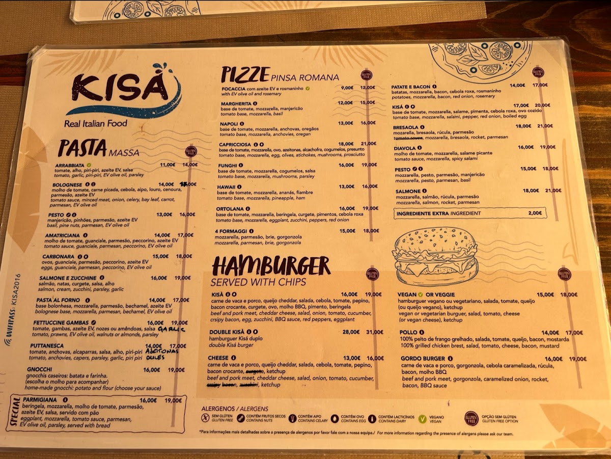 Menu Kisa' Real Italian Food-1
