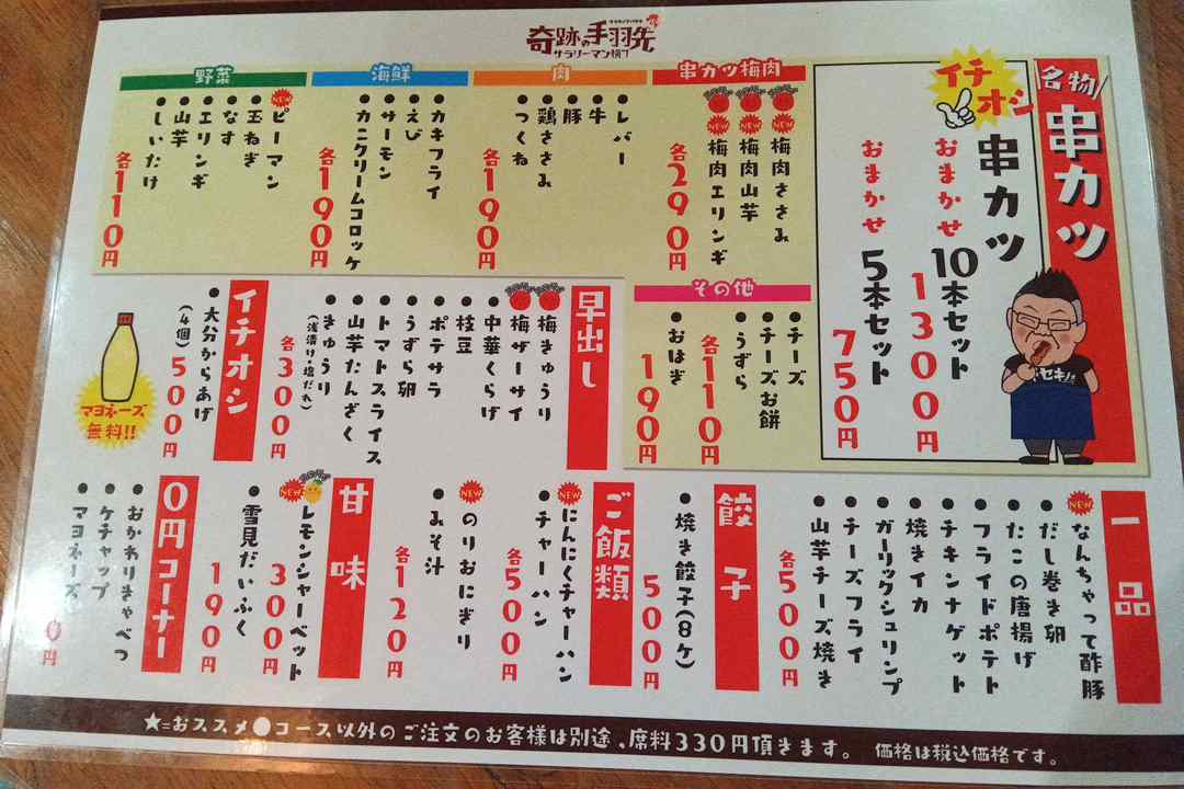 Menu Kiseki No Tebasaki Salaryman Yokocho, Main Central Branch-9