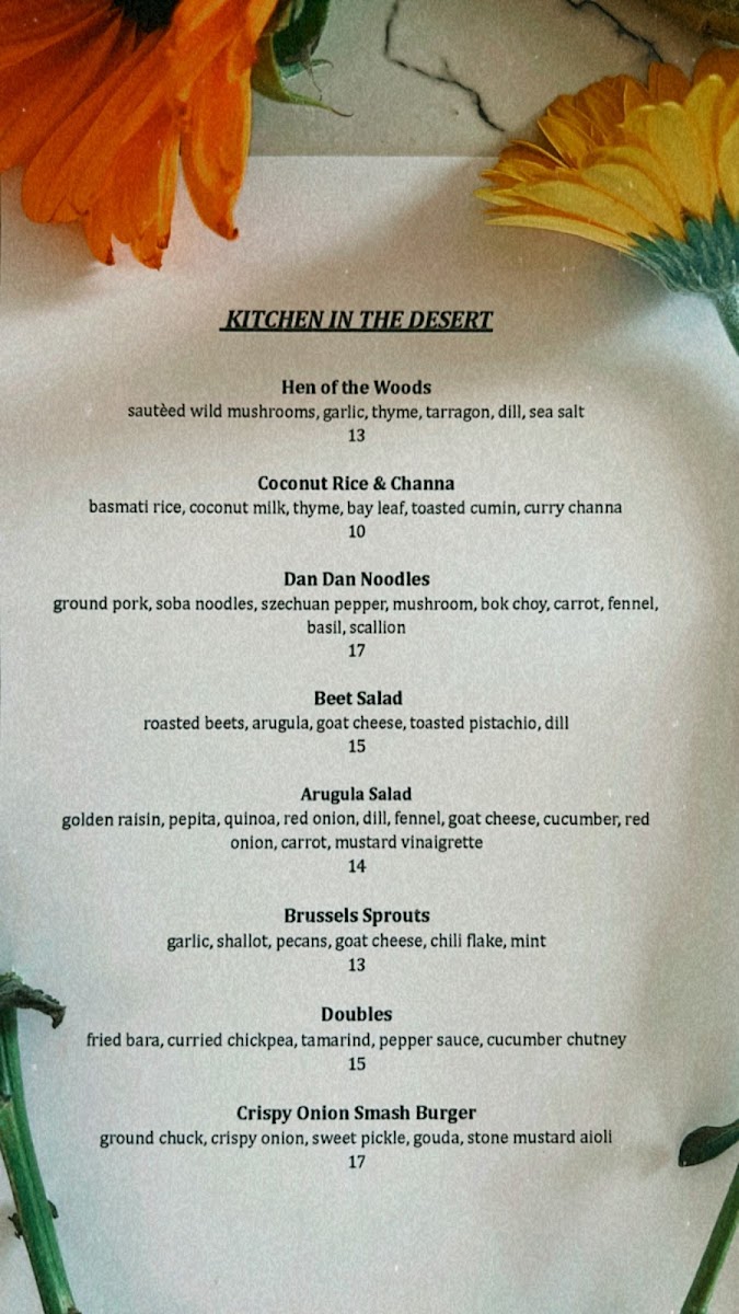 Menu Kitchen In The Desert-2