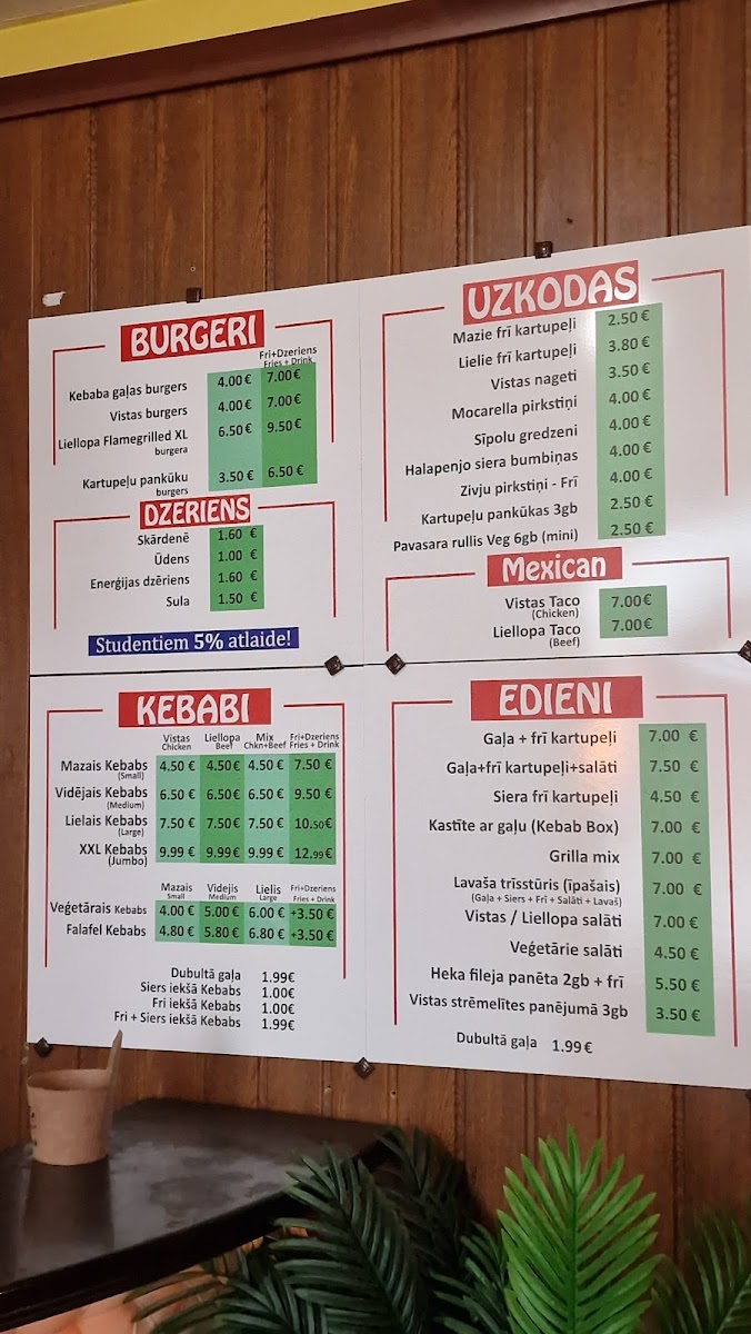 Menu Kk Food (Kebab In Valmiera)-1