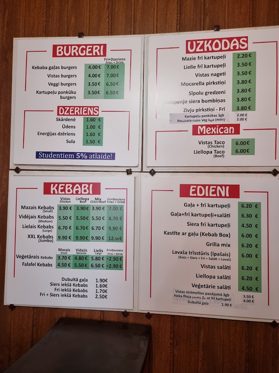Menu Kk Food (Kebab In Valmiera)-2
