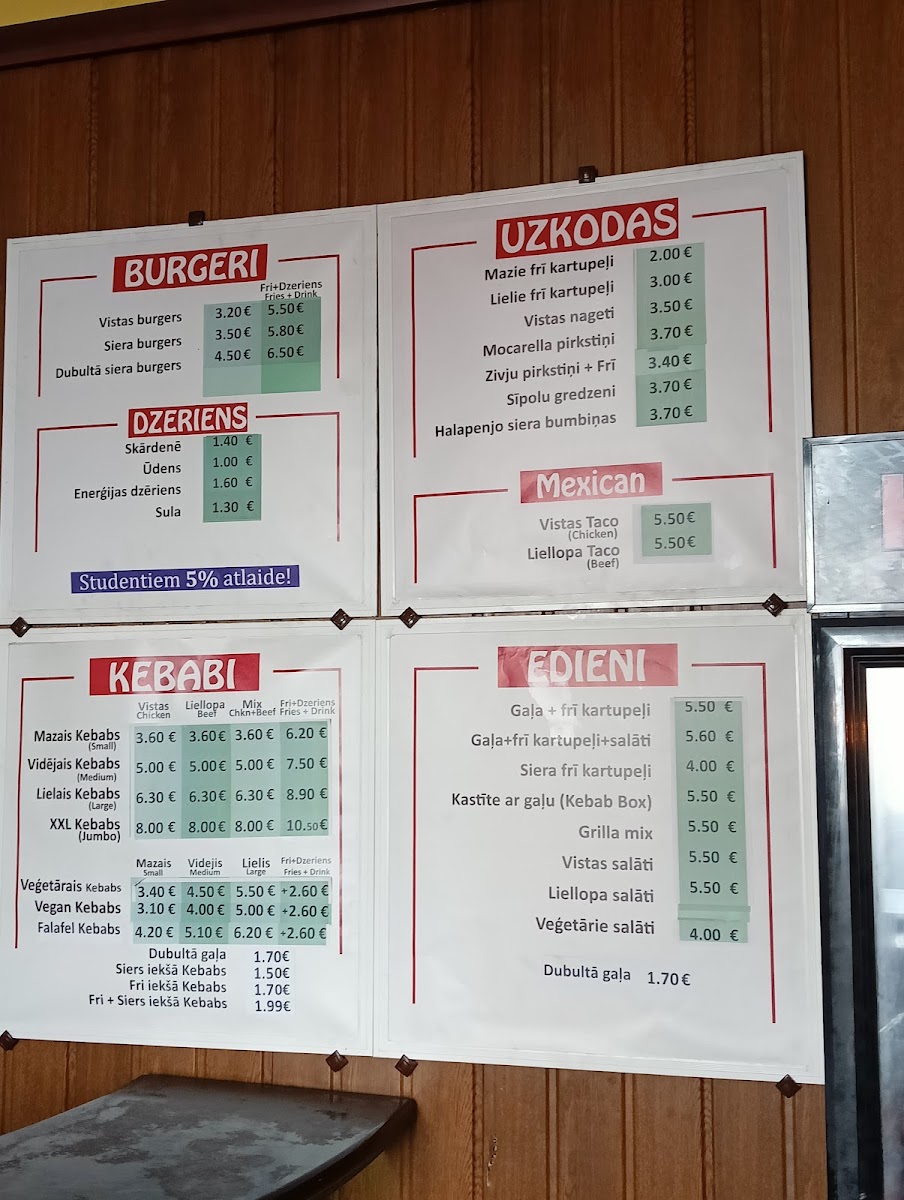 Menu Kk Food (Kebab In Valmiera)-4