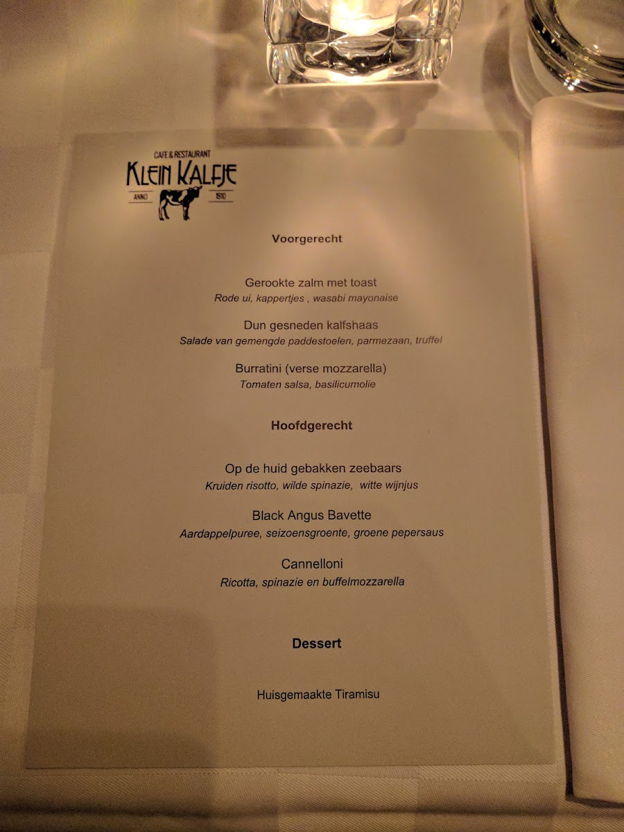 Menu Klein Kalfje-10