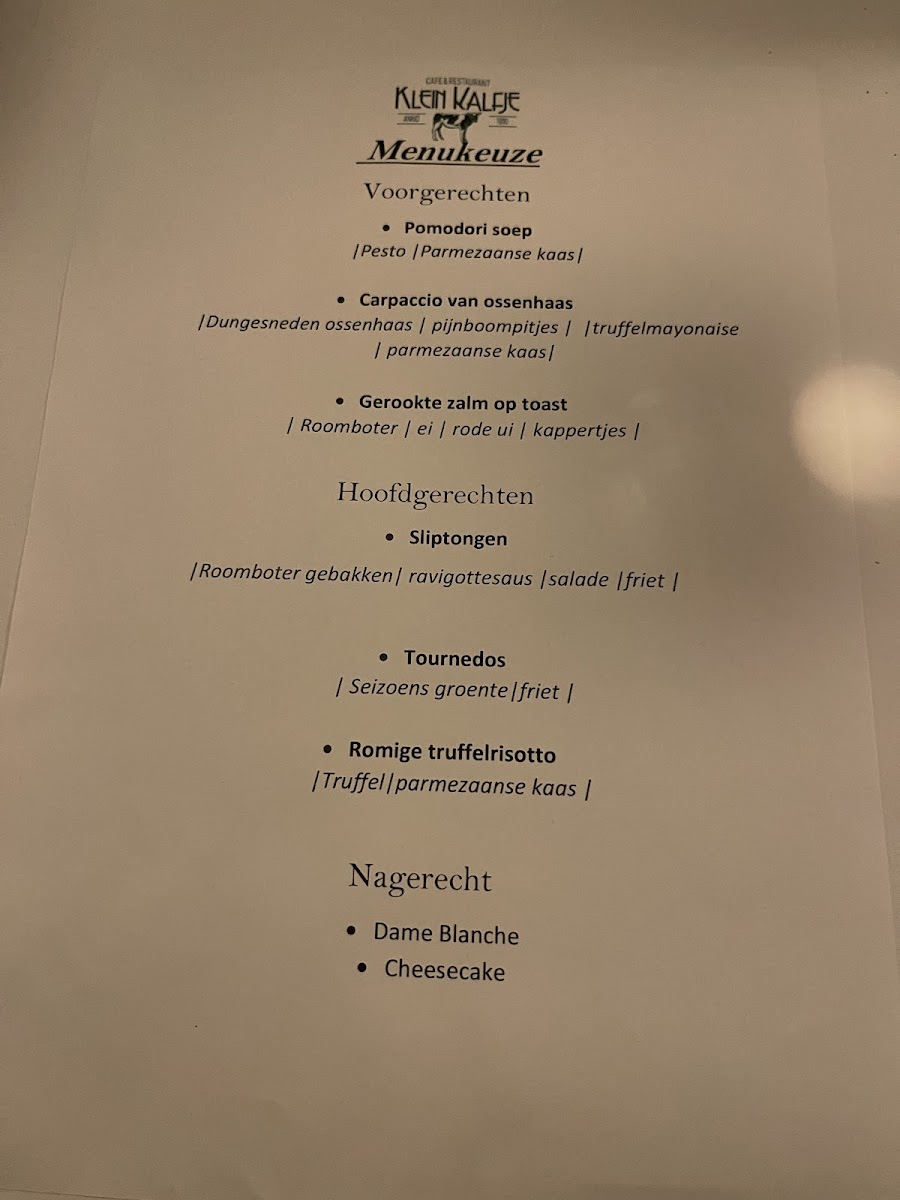 Menu Klein Kalfje-7