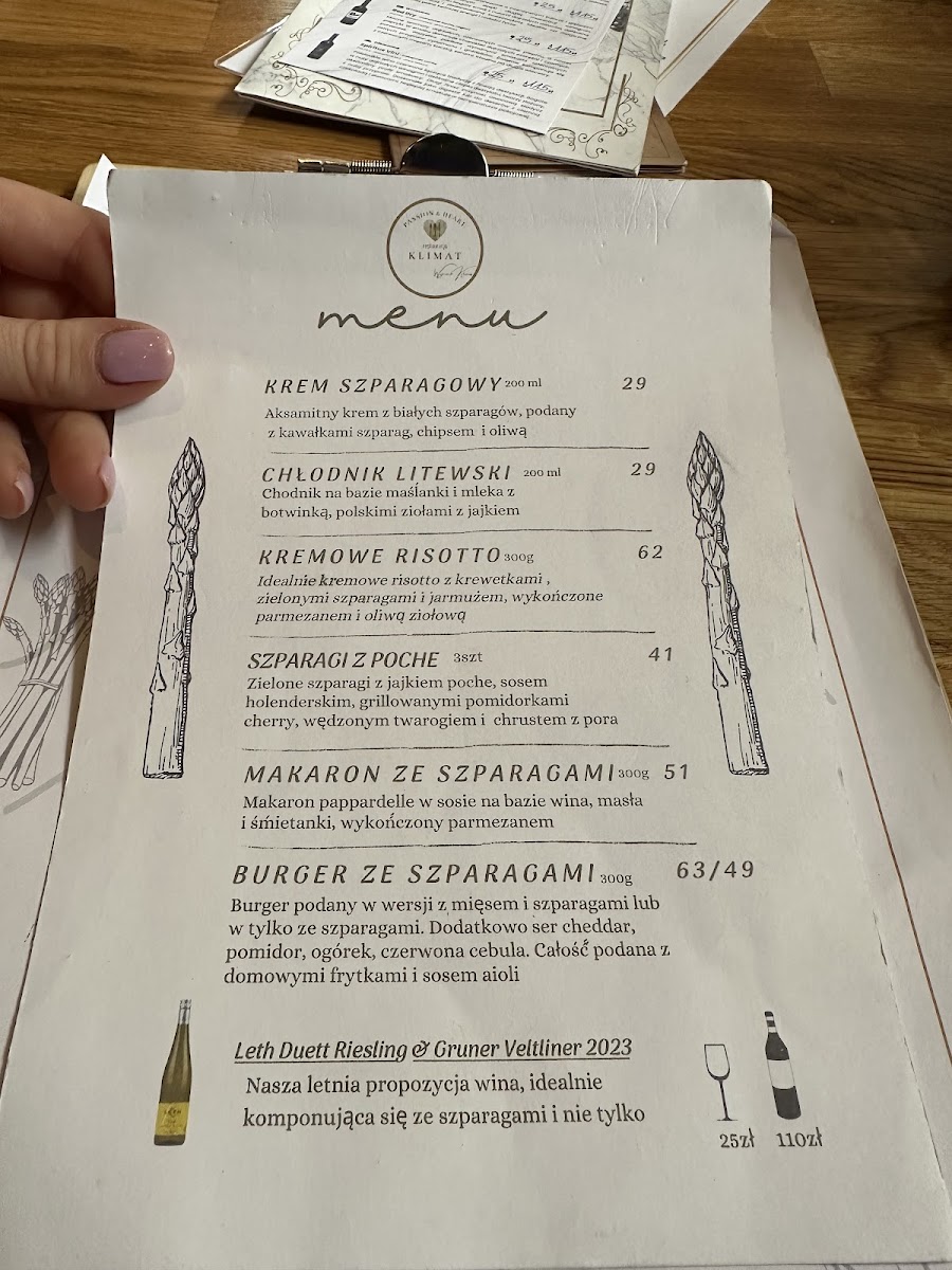 Menu Klimat Restauracja Wojciech Klimas-1