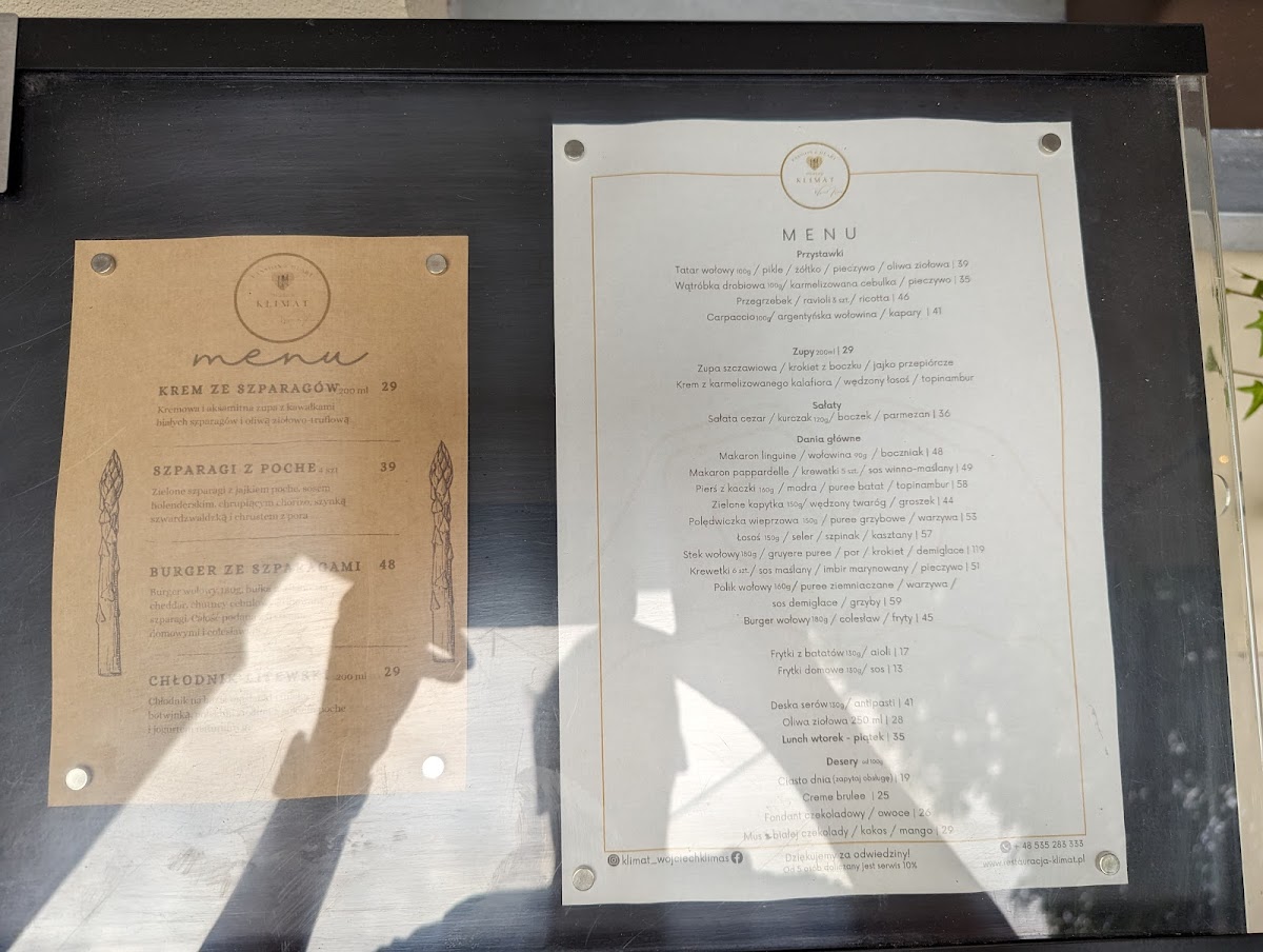 Menu Klimat Restauracja Wojciech Klimas-5