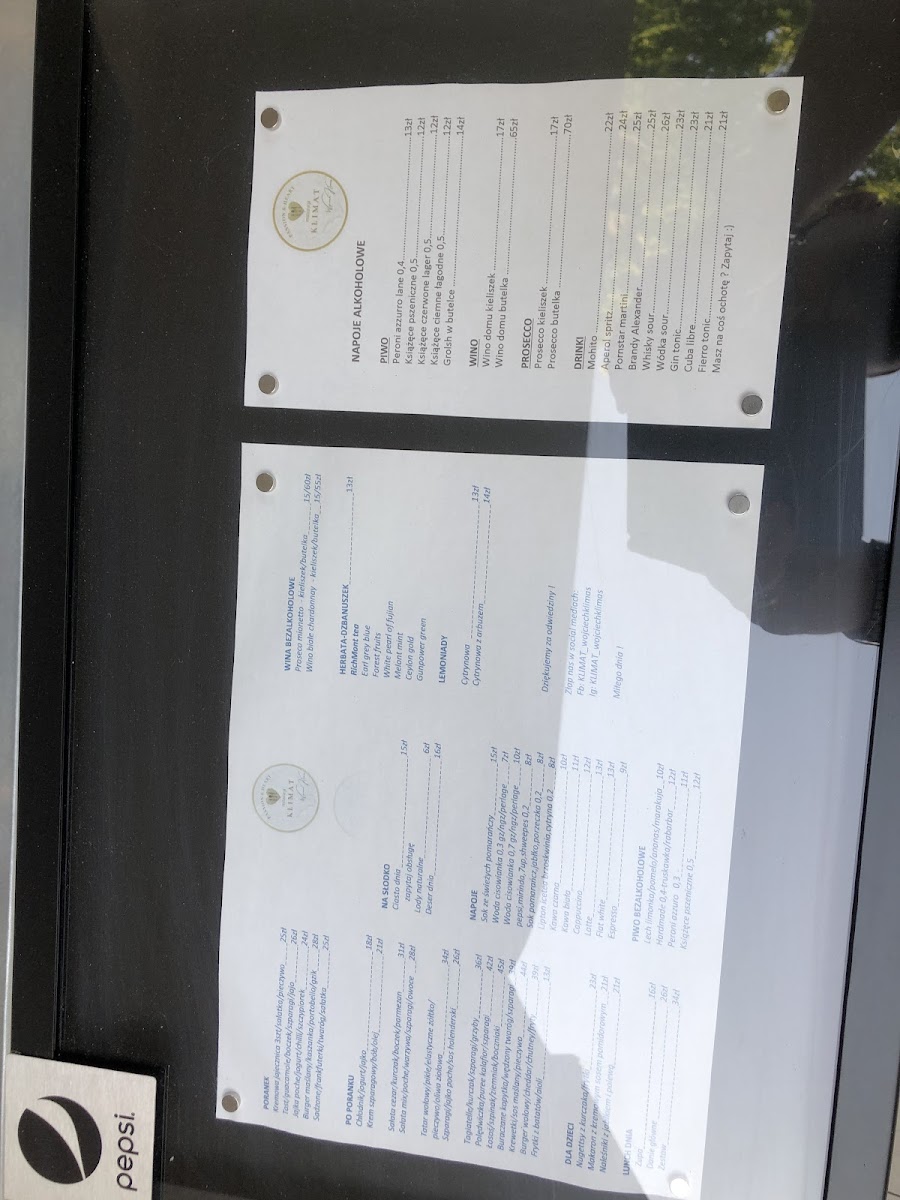 Menu Klimat Restauracja Wojciech Klimas-7