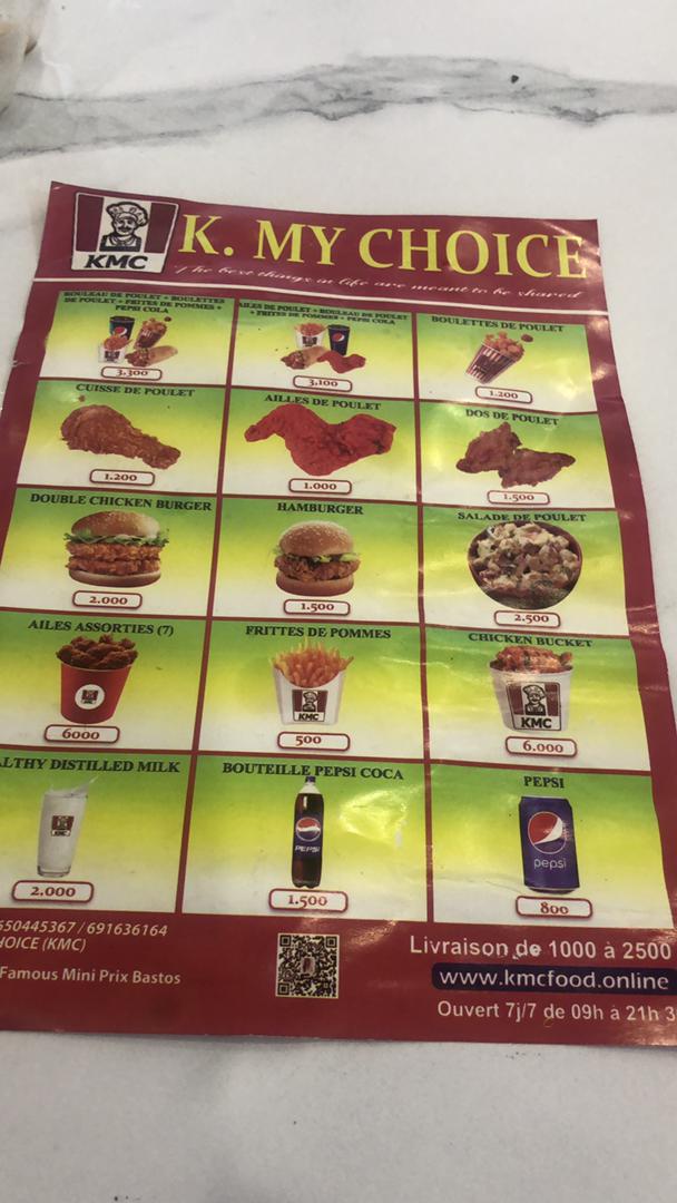 Menu Kmc Bastos Yaoundé-10