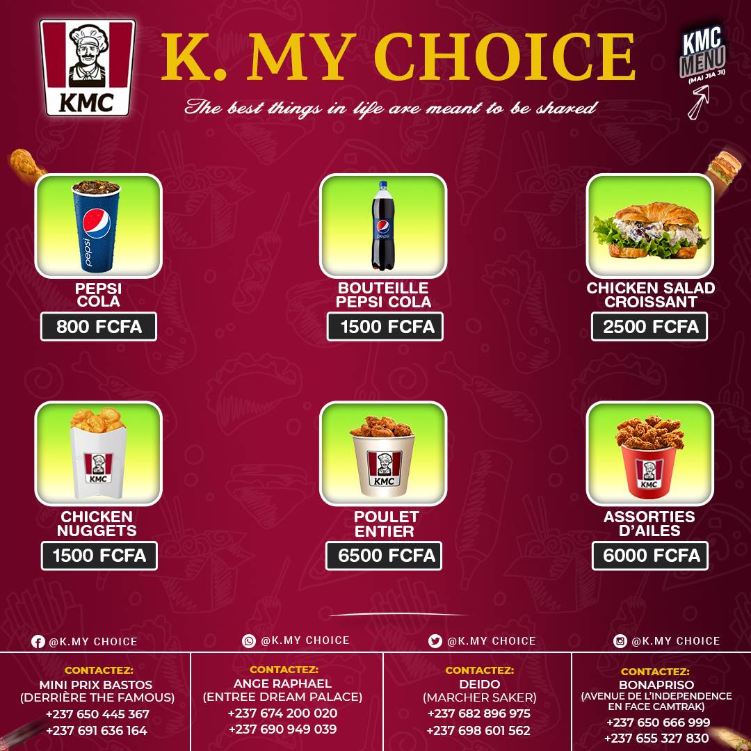 Menu Kmc Bastos Yaoundé-3