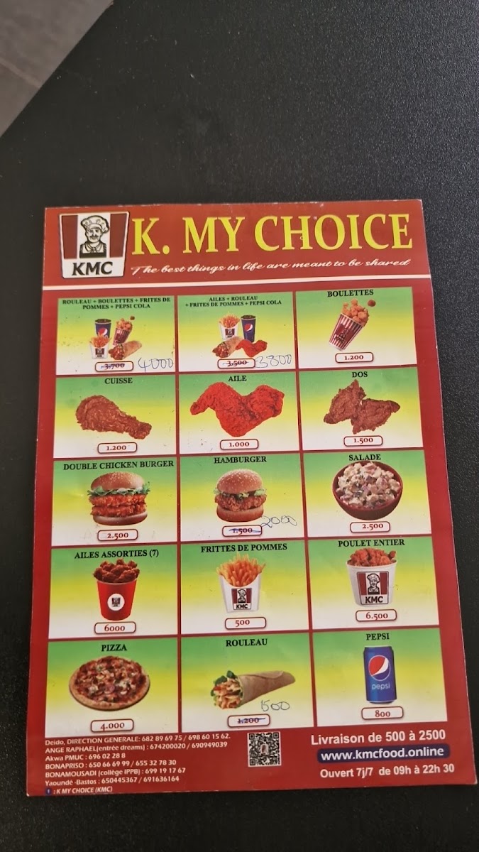 Menu Kmc Bastos Yaoundé-7