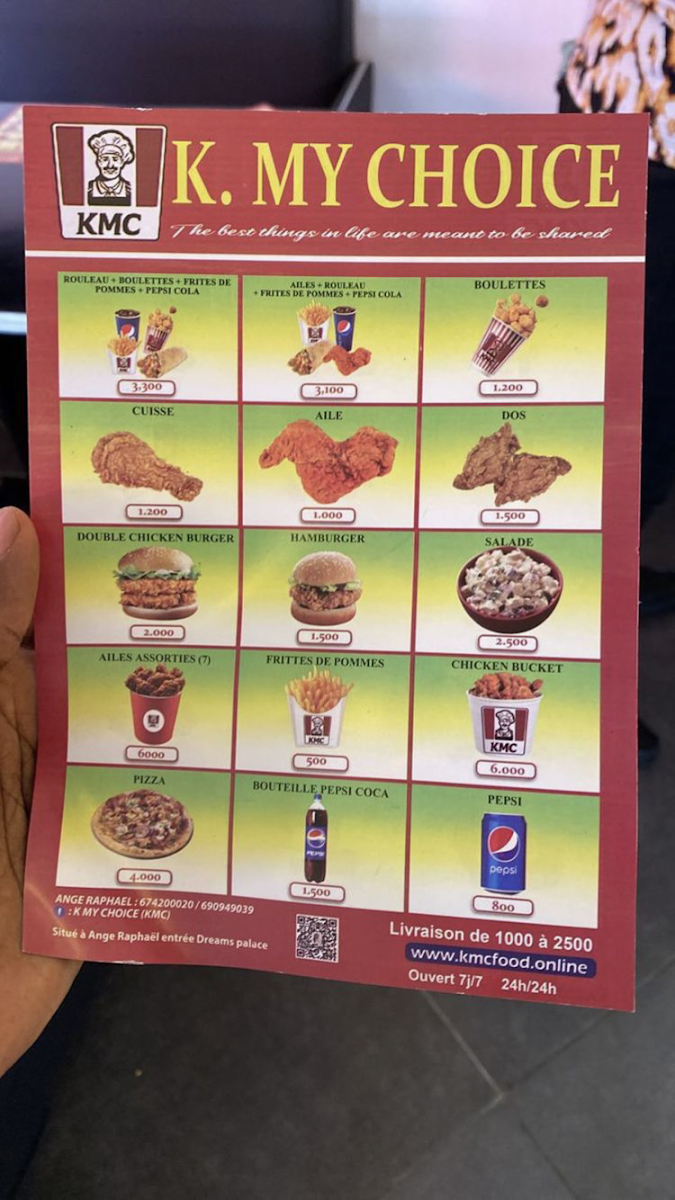 Menu Kmc Bastos Yaoundé-8
