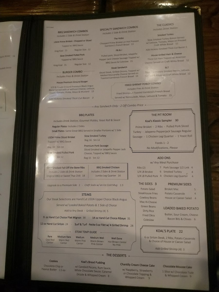 Menu Koal’S Bbq Of Alexandria-10