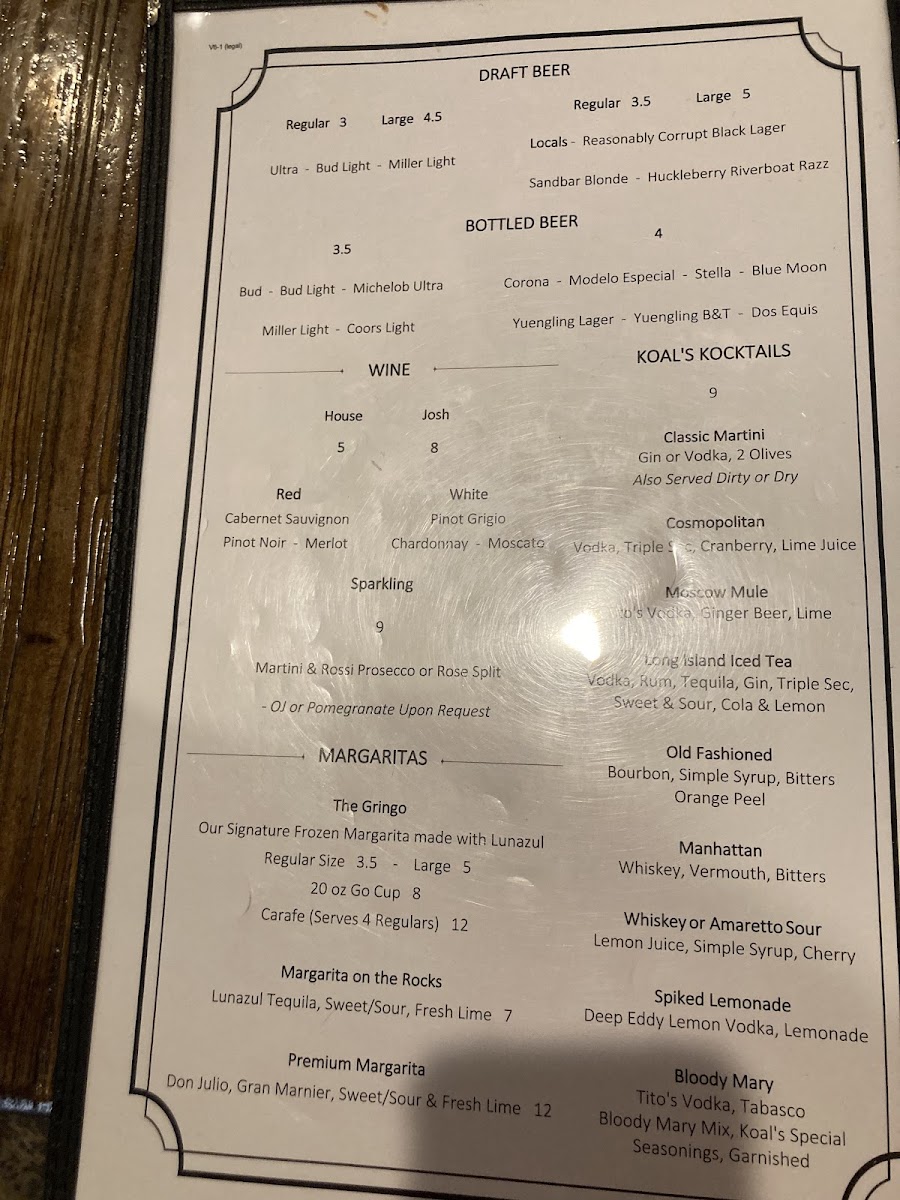 Menu Koal’S Bbq Of Alexandria-2