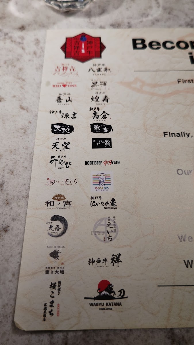 Menu Kobe Beef Wanomiya Kuromon Sennichimae Store-5
