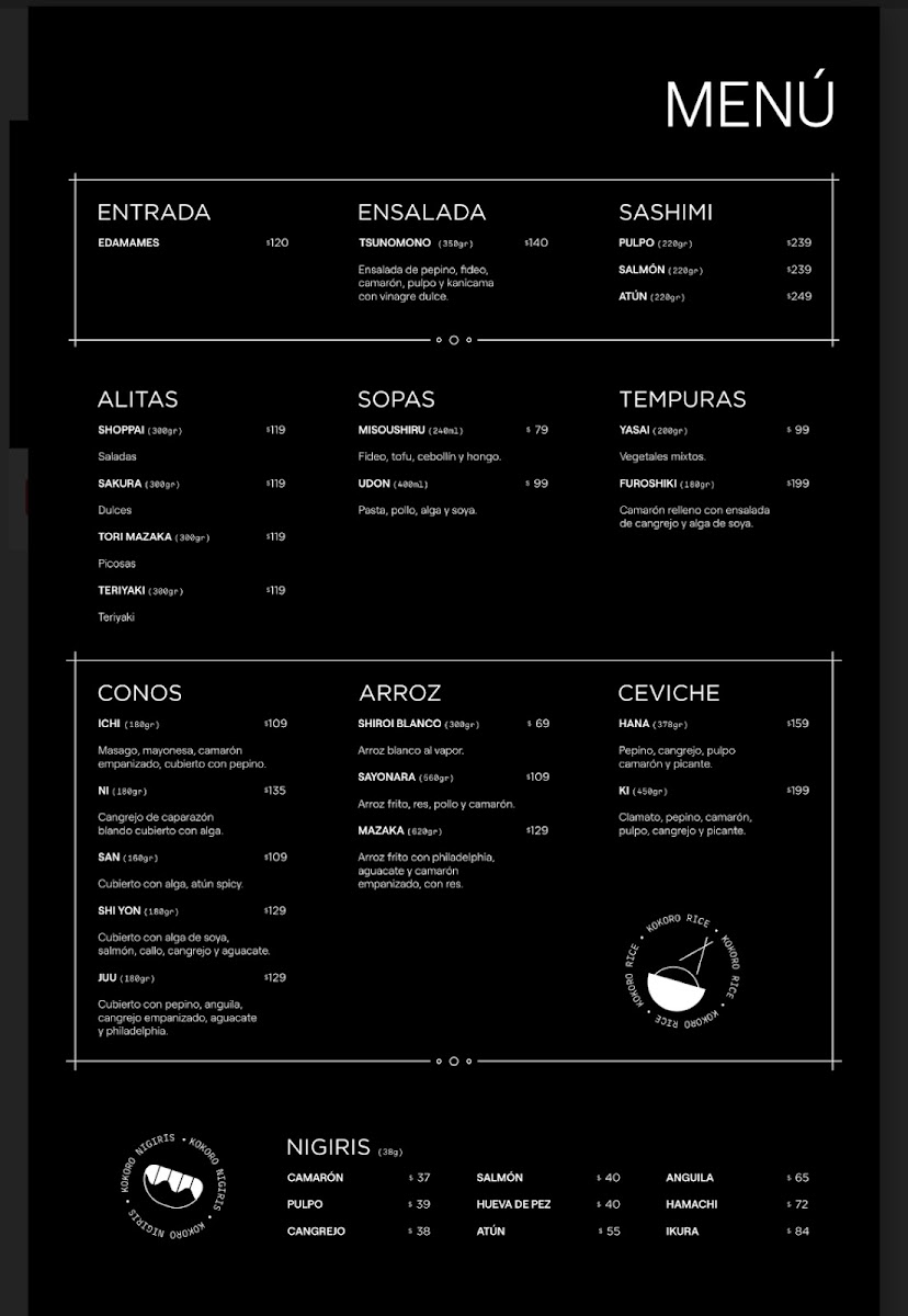 Menu Kokoro Kit-Zen-2